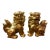 Pair of Chinoiserie Gold Gilt Foo Dog Accents or Bookends by Sadek. Great for Palm Beach Regency or Feng Shui Decor - See Pics! For Sale