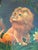 Vintage 1970s Folk Art Handmade Lion Print on Lacquered Wood For Sale In Orlando - Image 6 of 10
