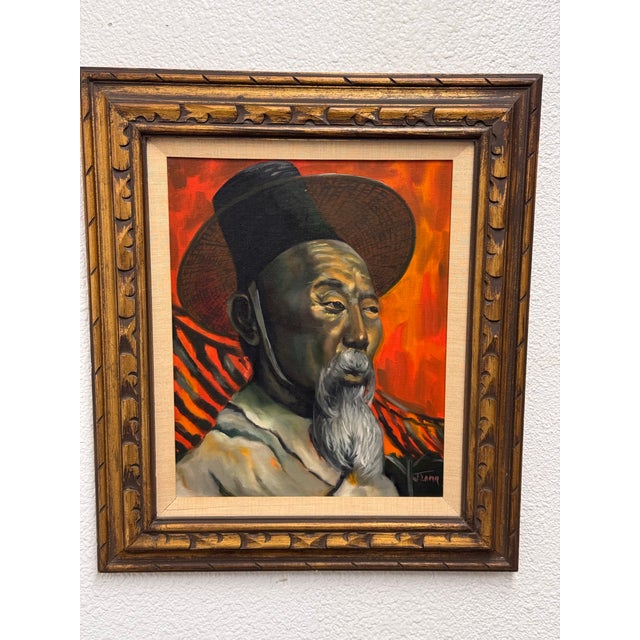 Asian J. Lamm Portrait Oil Painting, Framed For Sale - Image 3 of 12