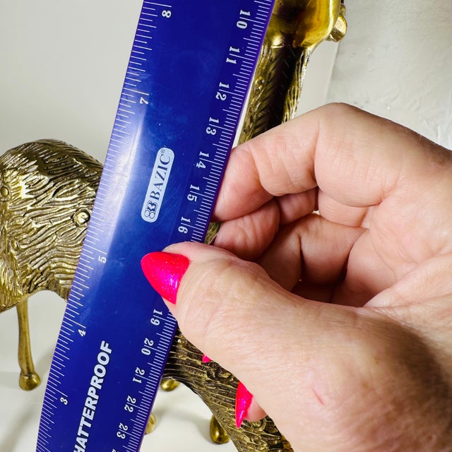 1960s Set of Two Solid, Brass, Reindeer, Figurines, Statues Mid Century For Sale - Image 5 of 5