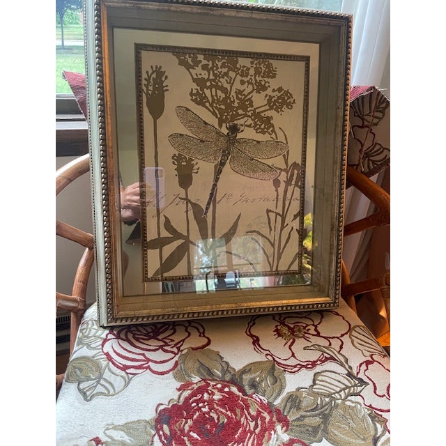 1990s Chad Barrett, Snapdragon Print Mirrored Framed Shadowbox For Sale - Image 13 of 14