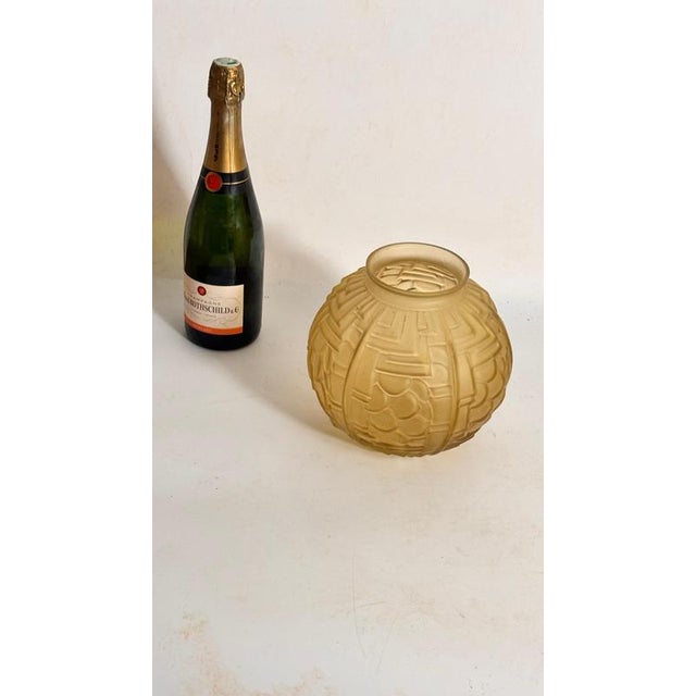 Art Deco Molded Glass Vase — France, 1940s : This is a French Art Deco glass vase, created in the 1940s, perfectly...