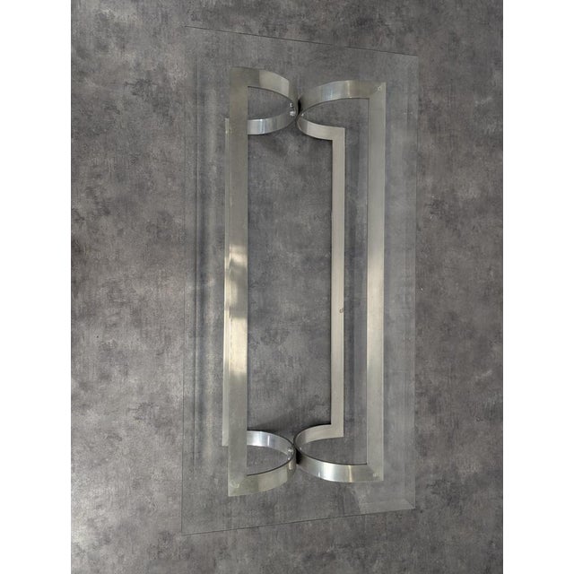 Space Age Coffee Table in Chromed Steel and Glass For Sale - Image 4 of 7