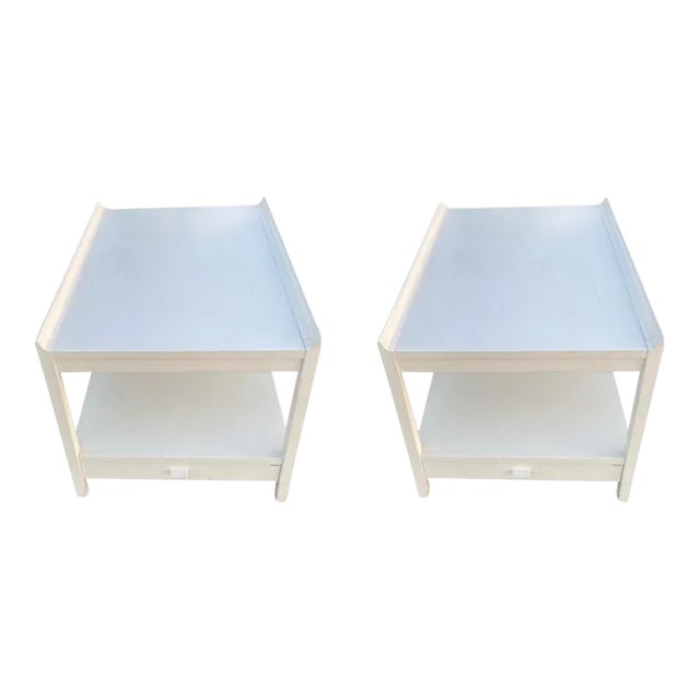 Mid Century Nightstands with Drawer In The Style Of Tommi Parzinger - A Pair For Sale