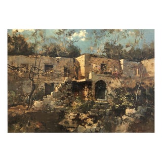 Ezelino Briante, Maisons typiques, Oil on Canvas, Framed For Sale