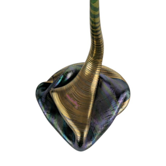 1980s German Green and Golden Iridescent Glass Snake Vase, 1980s For Sale - Image 5 of 8