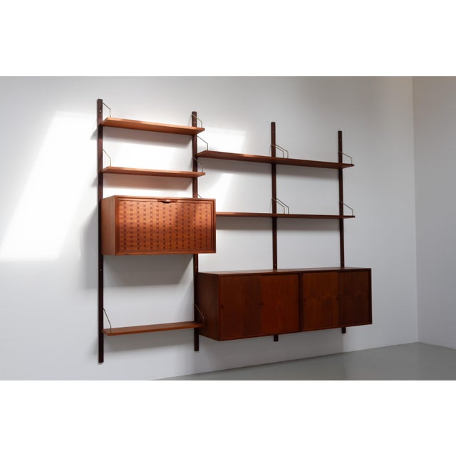Danish Modern 3-Bay Modular Teak Wall Unit by Poul Cadovius for Cado, 1960s. For Sale - Image 10 of 18