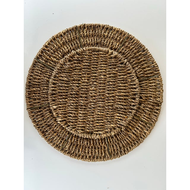 Early 21st Century Vintage Natural Woven Seagrass Table Chargers - Set of 8 For Sale - Image 5 of 7