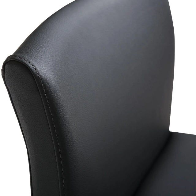 Metal Denmark Black Vegan Leather & Gold Steel Counter Stools - Set of 2 For Sale - Image 7 of 12