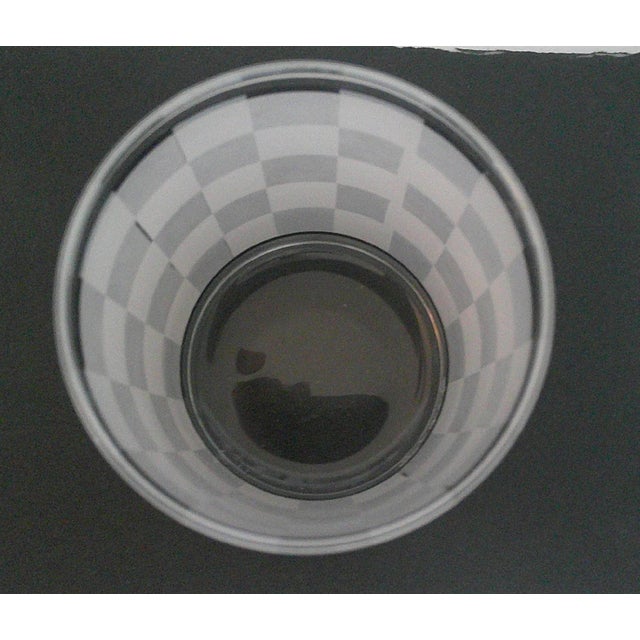 Gray Vintage Mid-Century Modern Signed Georges Briard Frosted Checkers Lowball Glasses - Set of 2 For Sale - Image 8 of 9