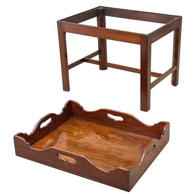 Georgian Mahogany Rectangular Tray on Stand, 1800 For Sale - Image 12 of 14