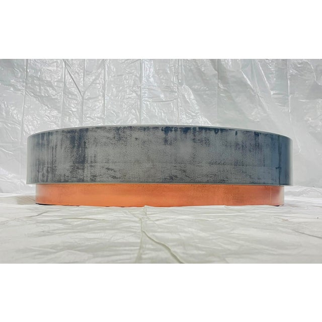 2020s "Loren" Coffee Table by Draga & Aurel for Baxter, Aged Nickel & Copper, Italy For Sale - Image 5 of 17
