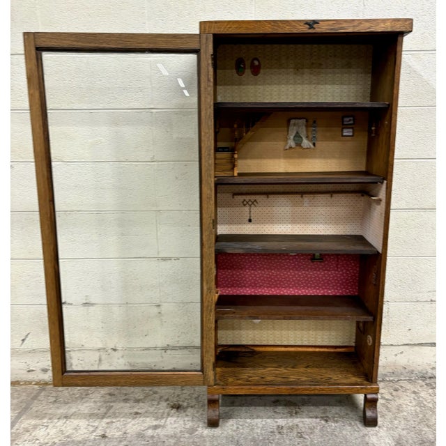 Antique Mission Arts and Crafts Bookcase Bookshelf Cabinet