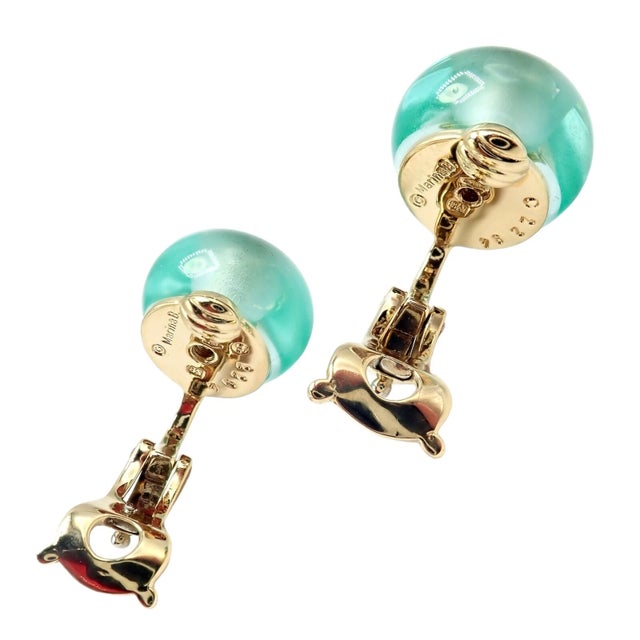 Vintage Marina B Yellow Gold Pneu Crystal Earrings, A Pair For Sale - Image 10 of 14