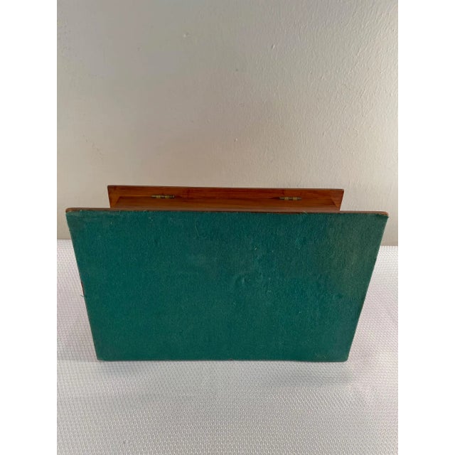 1970s Solid Teakwood Artisan Marquetry Letter Box For Sale - Image 10 of 13