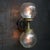 Vintage Double Sconce in Cast Iron, Frosted Glass, and Brass For Sale - Image 4 of 10