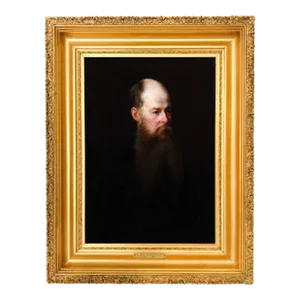19th C. Russian School Oil on Canvas Portrait of Lev Tolstoy
