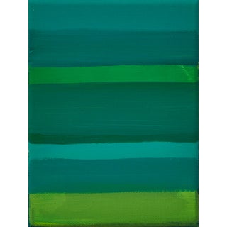 "Horizontal Lines 7" Small Abstract Acrylic Painting by Simon Findlay For Sale