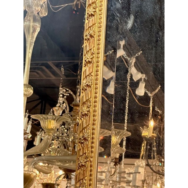 Louis XVI Carved and Giltwood Mirror For Sale - Image 4 of 7