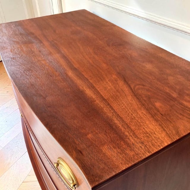 Wood Vintage Federal Revival Mahogany Gentleman’s Chest | Tall Dresser | Tallboy For Sale - Image 7 of 11