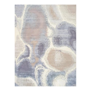 Pasargad Home Modern Ivory Silk & Wool Area Rug- 9' 1'' X 12' 2'' For Sale
