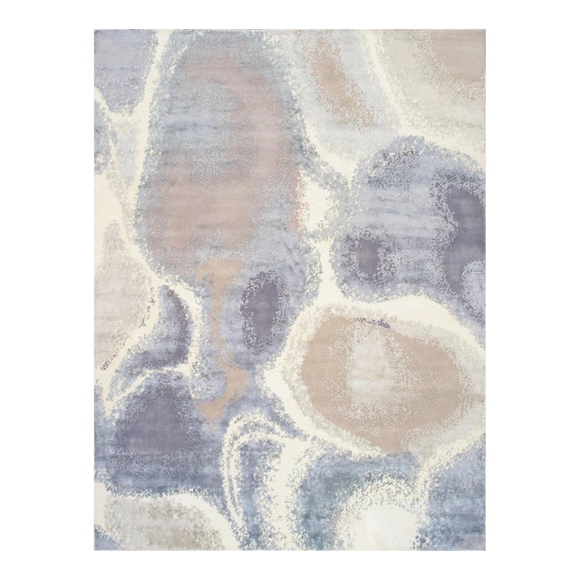 Pasargad Home Modern Ivory Silk & Wool Area Rug- 9' 1'' X 12' 2'' For Sale