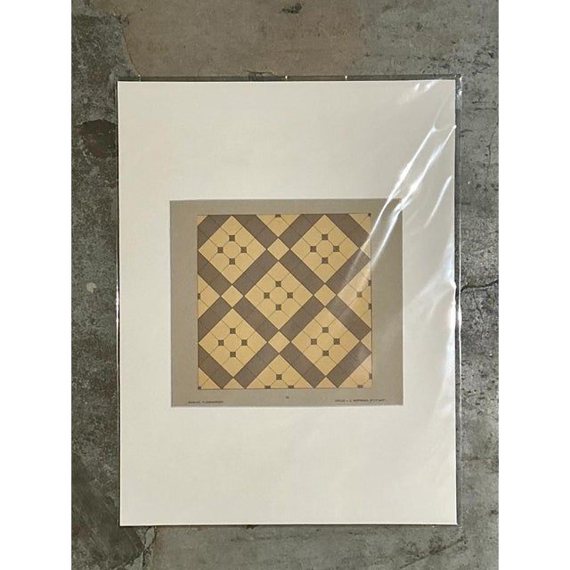 Vintage Geometric Tile Pattern Serigraph For Sale In West Palm - Image 6 of 12