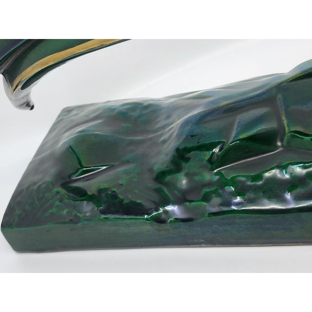 Lemanceau Charles, Sculpture Royal Pheasant by Charles Lemanceau for the Saint Clément Factory (C. 1930), 1920s, Ceramic & Enamel & Gold Leaf For Sale - Image 15 of 18