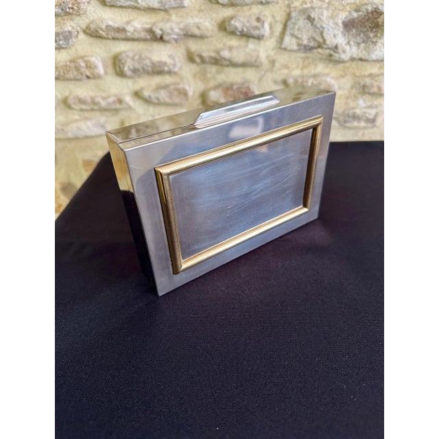 Modern Chrome and Brass Box, 1970s For Sale - Image 3 of 10