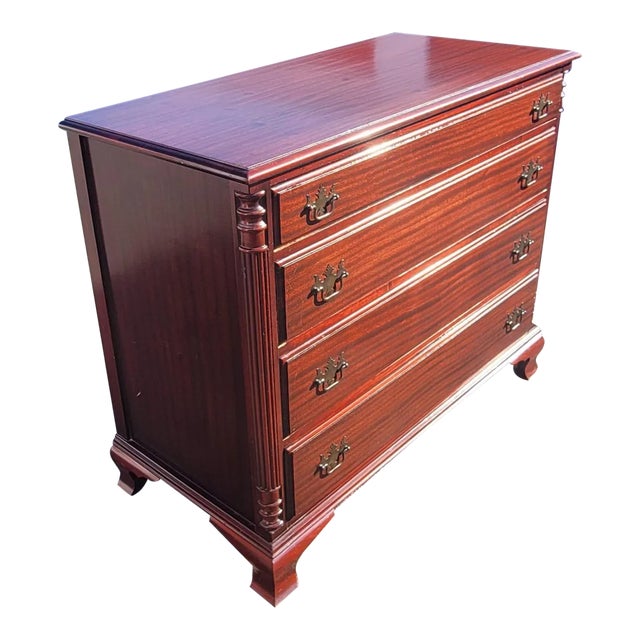 Early 1900's Chippendale Mahogany Four-Drawer Chest of Drawers For Sale