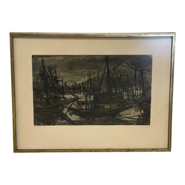 Late 20th Century Signed Limited Edition Harbor Boats Art. For Sale