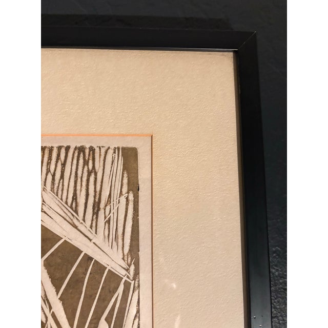 1971 Cubist "Seated Woman" Woodcut Relief Print, Signed C. Olesen '71, Framed 23 X 27.5 For Sale In San Francisco - Image 6 of 8