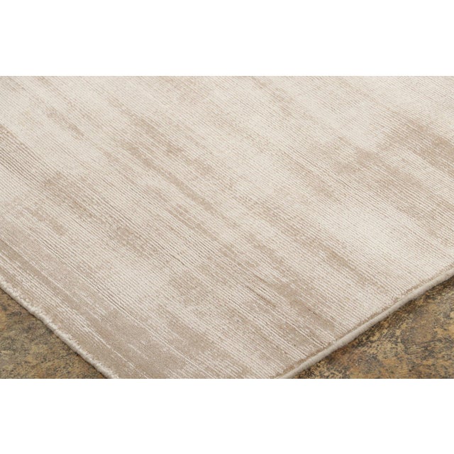 Contemporary Distressed Textural Art Silk Extra Long Runner by Rug & Kilim, India For Sale In New York - Image 6 of 8