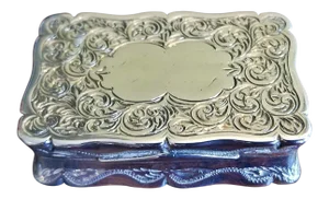 19c Sterling Silver Snuffbox Birmingham 1848 by Rolason Bros