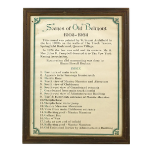 Late 20th Century Scenes of Old Belmont Racetrack Frame Mural Index Poster