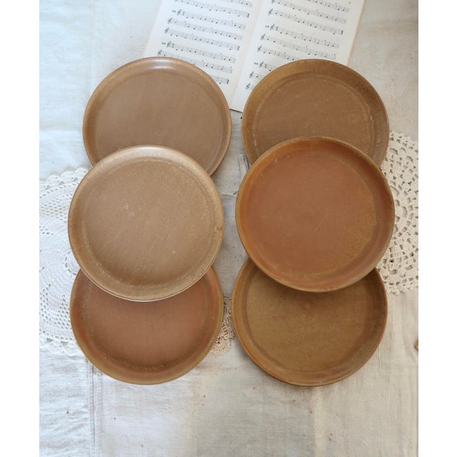 Ceramic Vintage Stoneware Dinner Plates, 1980s, Set of 6 For Sale - Image 7 of 8