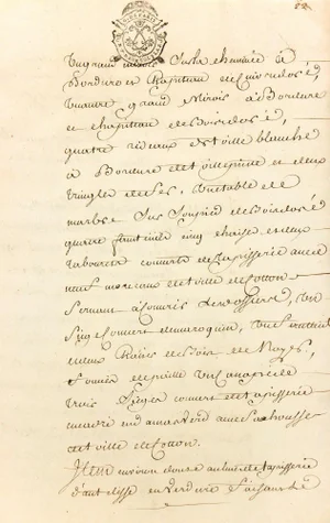 Letter of King Louis XV Baillif Manuscript C.1757