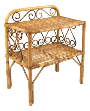 Midcentury Bamboo and Rattan Side Table, 1960s