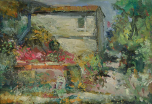 Antonio Sbrana, The Farm, Oil on Panel
