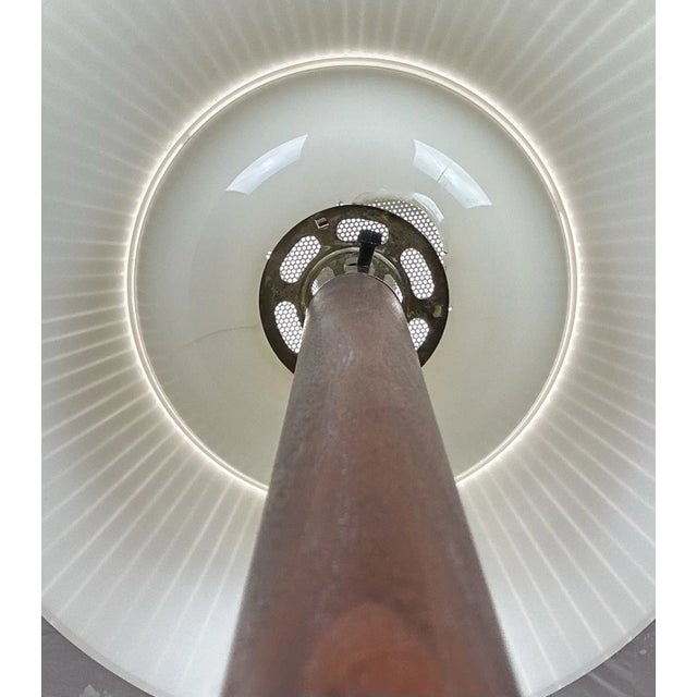 Mid Century Modern Gerald Thurston (Attributed) Lightolier Brass Walnut Floor Lamp For Sale - Image 11 of 12