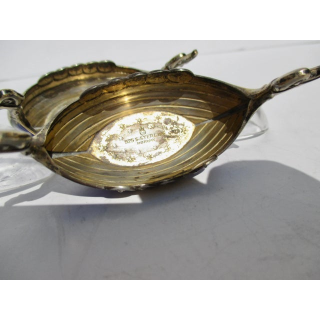 Sterling and Cobalt Norwegian Salt Cellars - a Pair of 2 For Sale - Image 4 of 8