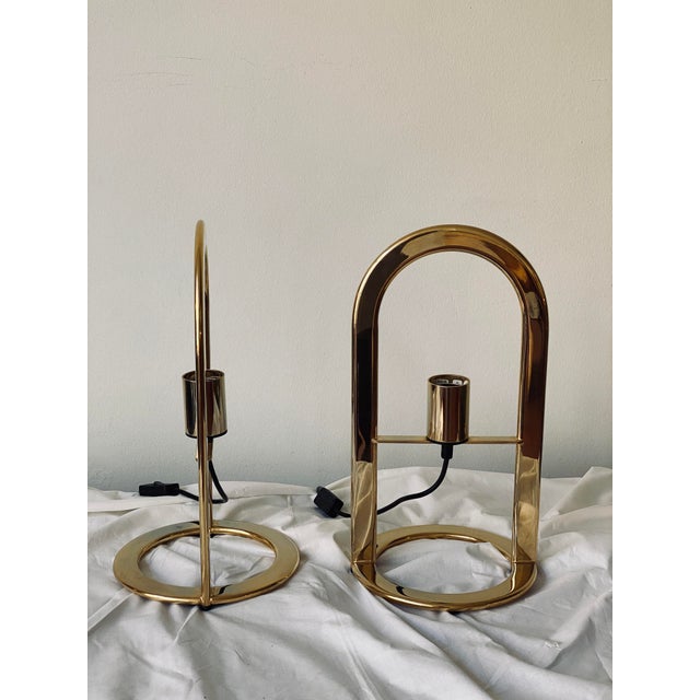 Golden Arco 40 Table Lamp from VD, Germany, Set of 2 For Sale - Image 4 of 15