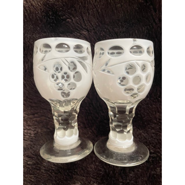 Glass Late 19th Century Rare Bijou-Scale Uniform Set of 6 Matching 19th Century Cut-to-Clear Cordials on Base Tray For Sale - Image 7 of 13