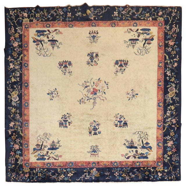 Antique Chinese Square Rug For Sale - Image 15 of 18