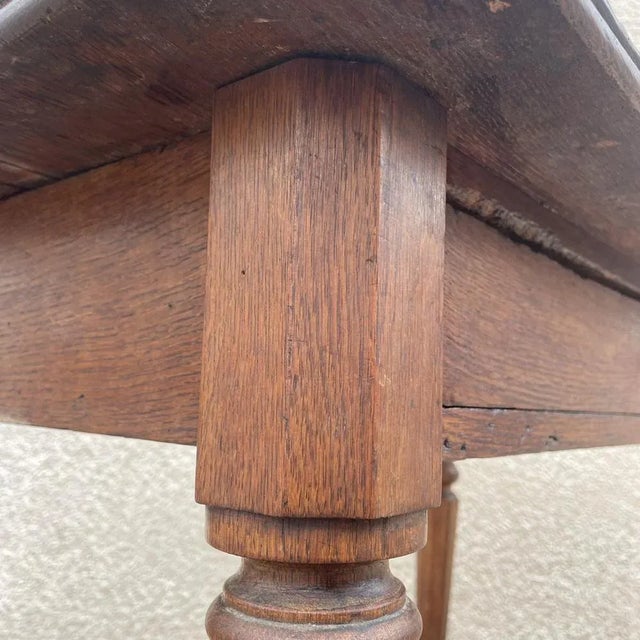 Louis Philippe Bistro Table with 1 Drawer in Oak For Sale - Image 9 of 10