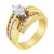 Contemporary 14KT Two-Toned Diamond Cocktail Ring (1 1/3 cttw, H-I Color, SI1-SI2 Clarity) - Size 7 For Sale - Image 3 of 6