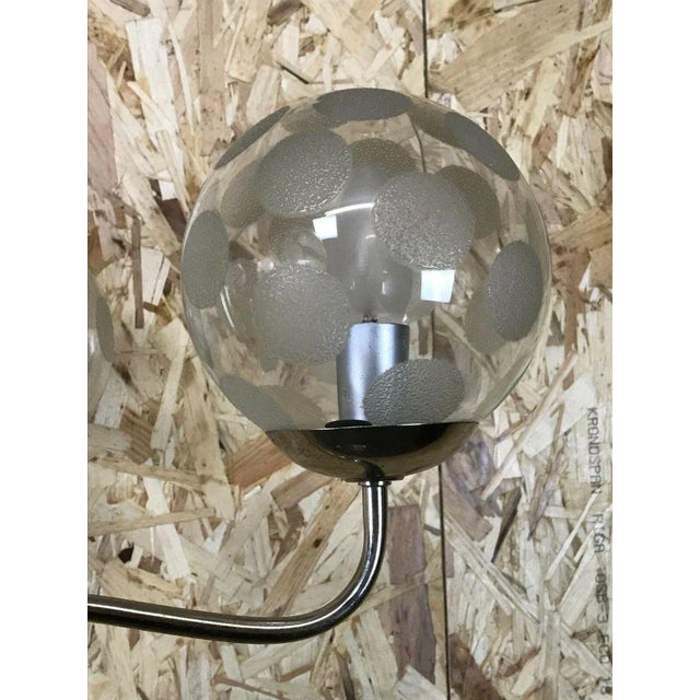 Silver Mid-Century Space Age Floor Lamp in Metal & Glass For Sale - Image 8 of 13