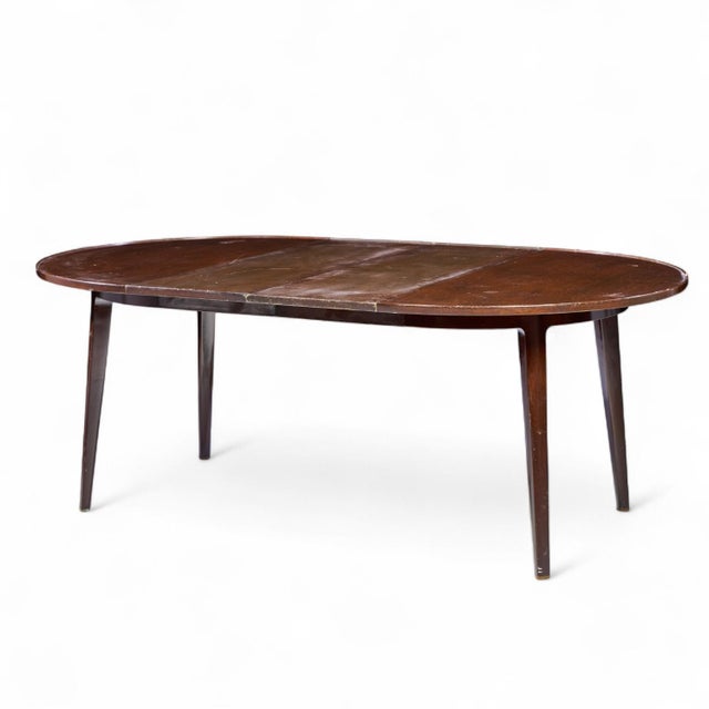 Mid-Century Modern Edward Wormley for Dunbar Mid Century Expanding Dining Table With 2 Leaves For Sale - Image 3 of 14
