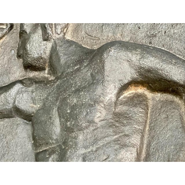 Metal Allan Ebeling, Art Deco Modernist Wall Relief of a Football Player, 1930s, Cast Iron For Sale - Image 7 of 14