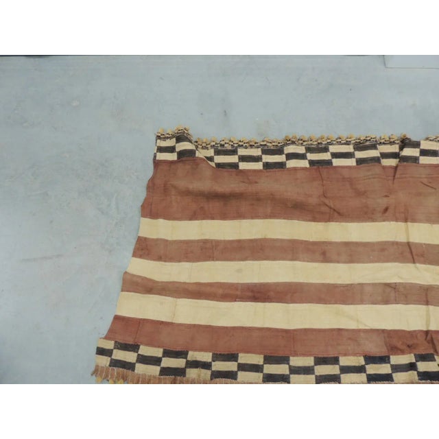 Black Vintage Rust and Black African Raffia Ceremonial Skirt Textile For Sale - Image 8 of 10
